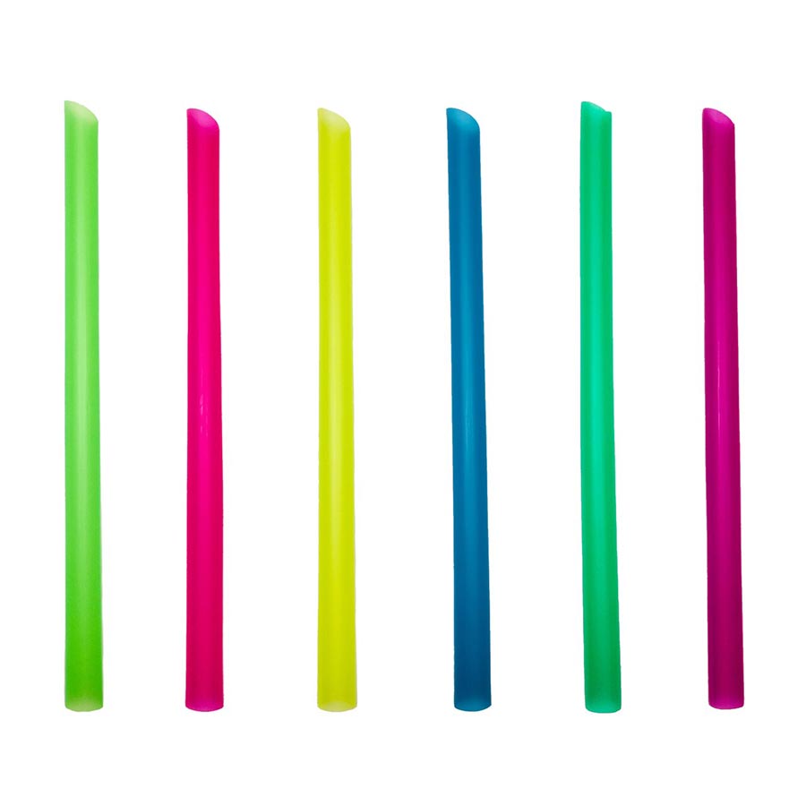 Boba Straws, 9" Wrapped Angle Cut 1800ct Assorted Colors